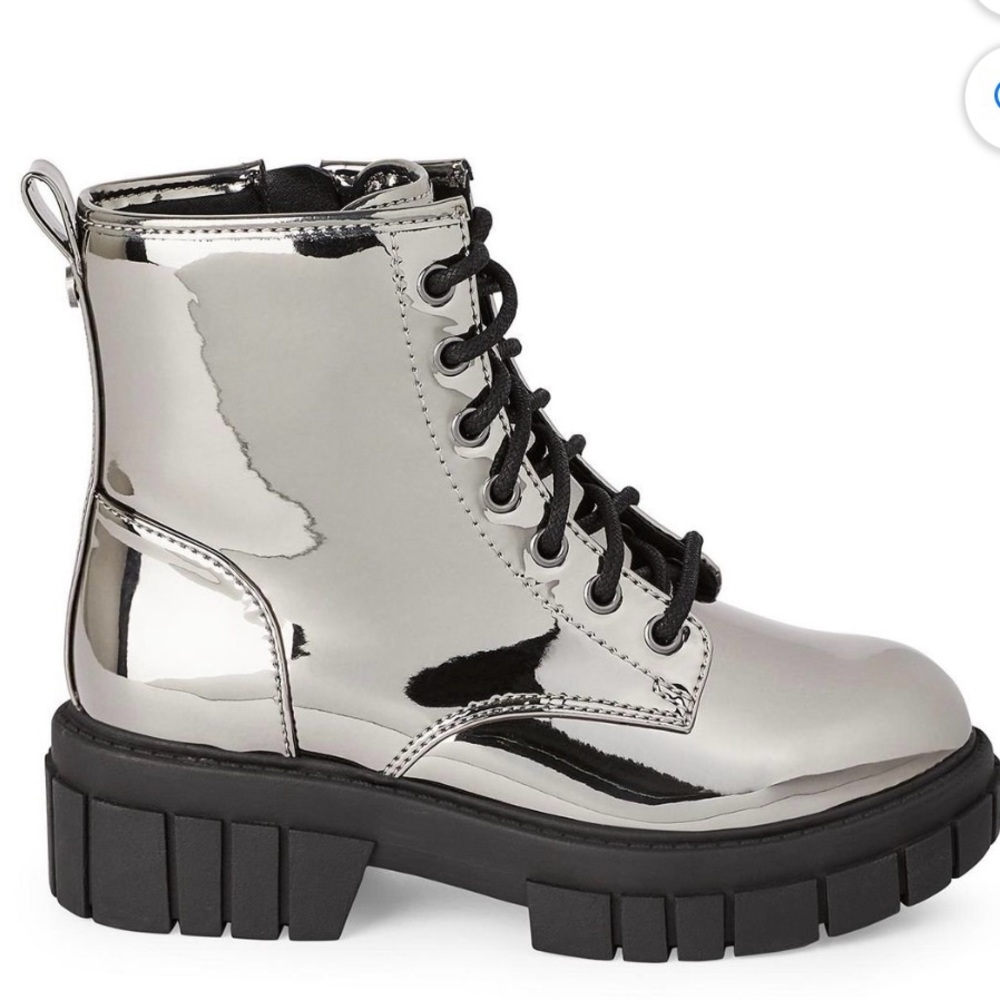 Madden NYC Girls’ Carra Pewter Combat Boots